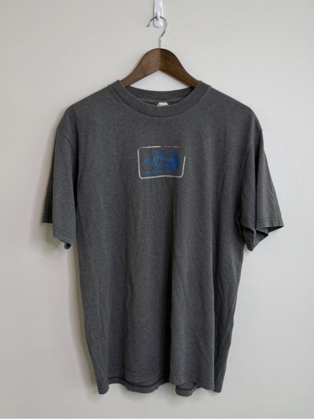 Y2K The North Face Graphic Logo T-Shirt Charcoal Grey Size L